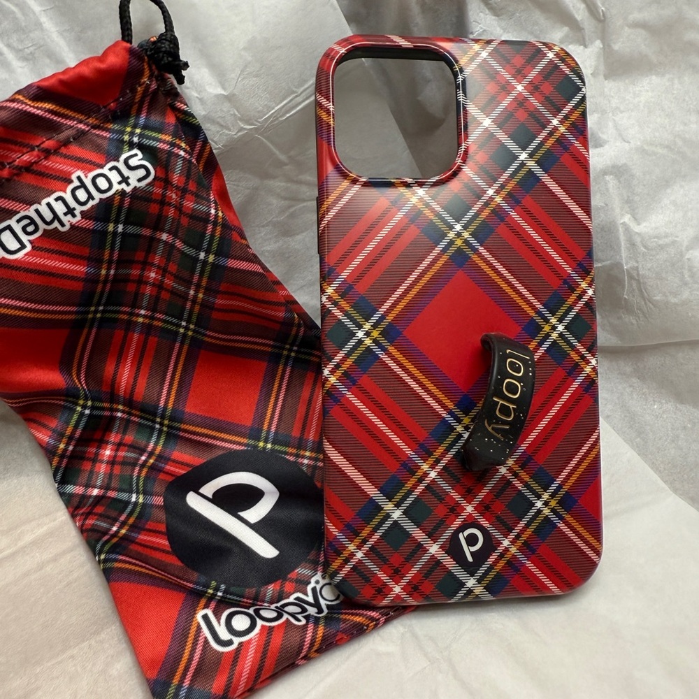 Loopy Case, Red Tartan Plaid, iPhone 12 Pro Max